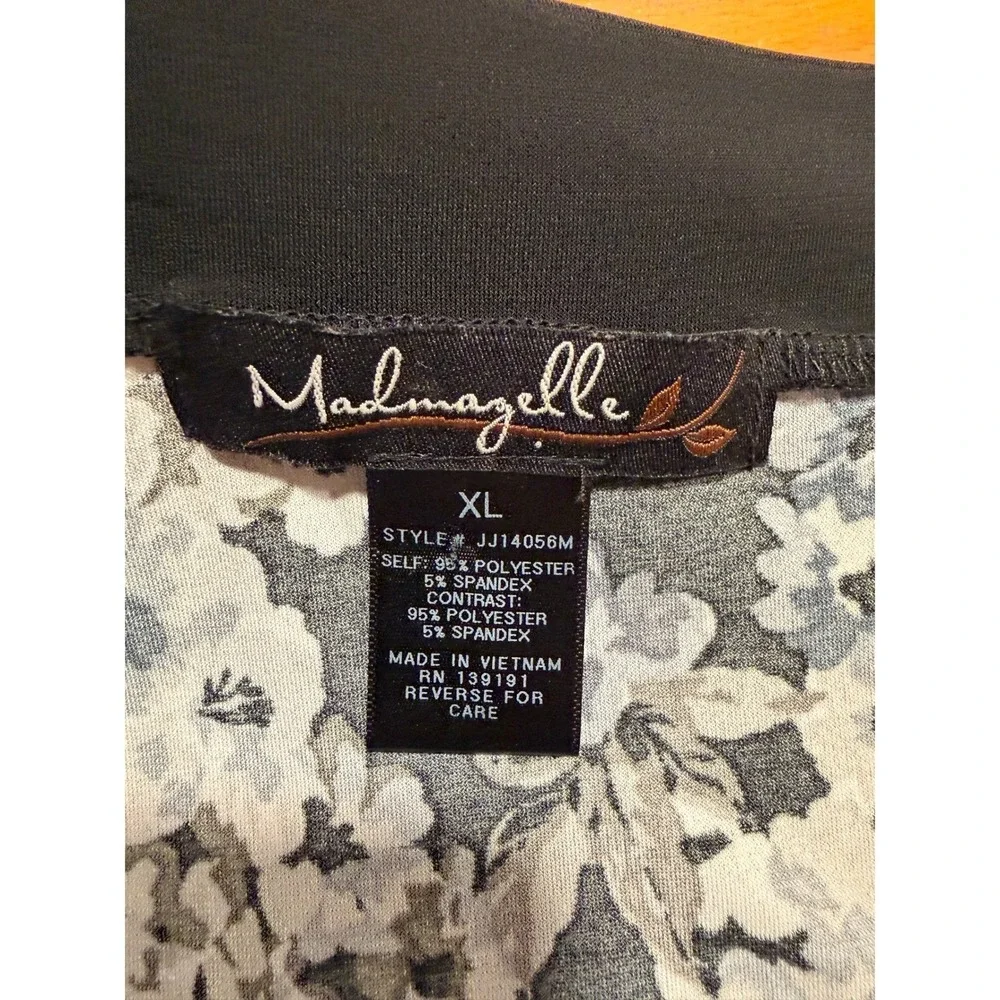 Madmazelle‎ Y2K Black White Floral Sleeveless Stretch Maxi Dress XL Garden Long